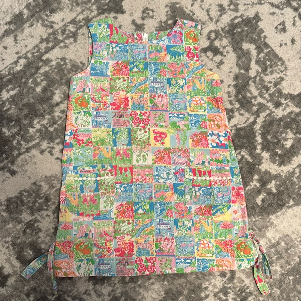Lilly Pulitzer Shift Dress in State of Mind Patchwork Print, girl's size 4